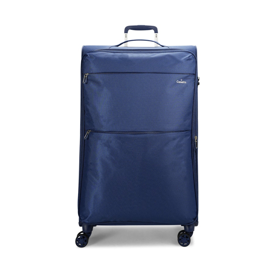 Caselite Ultra 80cm Softside Checked Suitcase & Laptop Bag Set Navy Navy