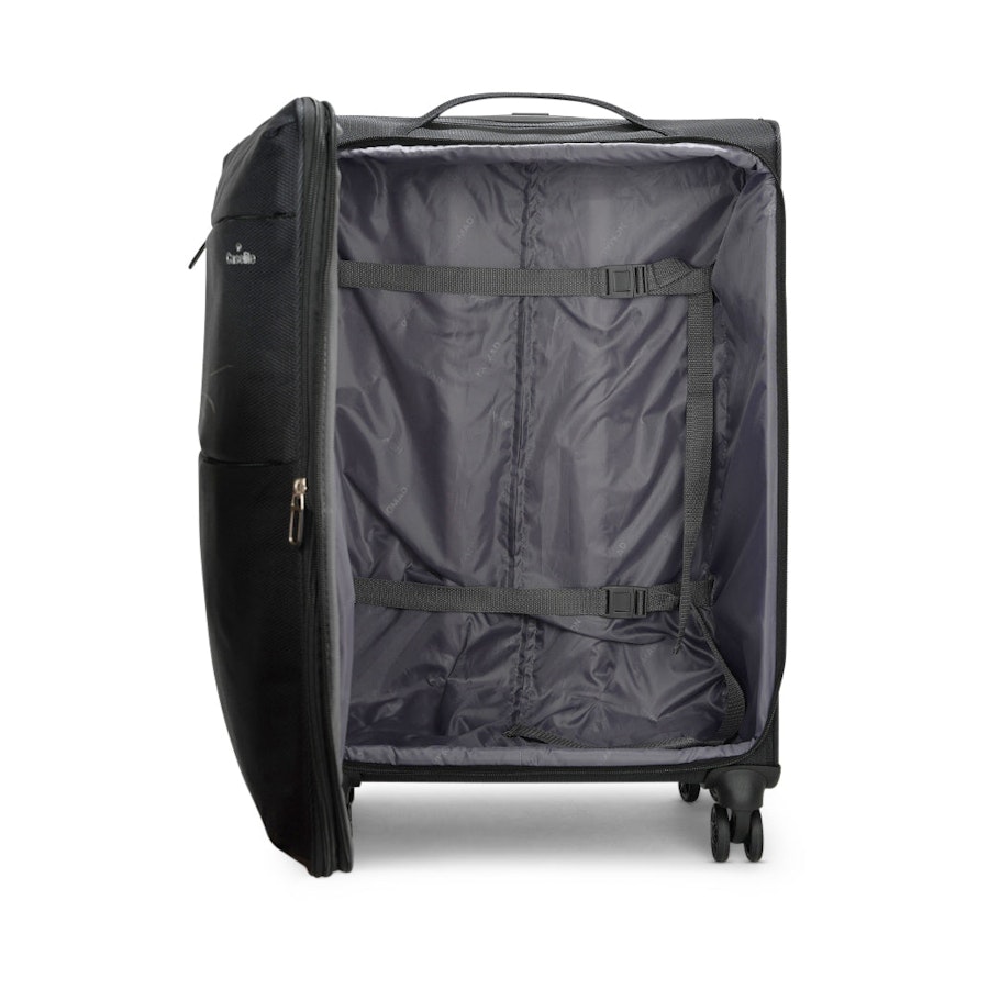Caselite Ultra 69cm Softside Checked Suitcase Black Black