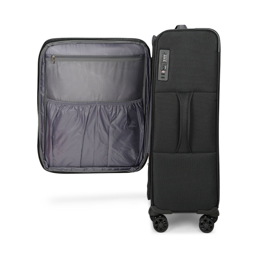 Caselite Ultra 69cm Softside Checked Suitcase Black Black