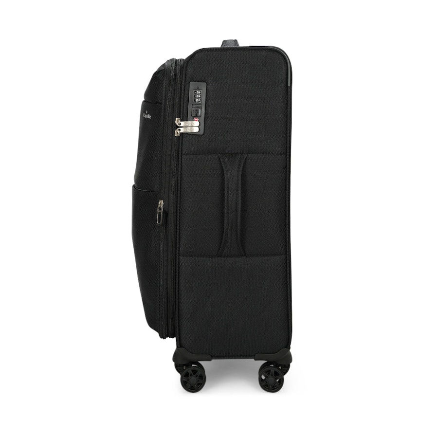 Caselite Ultra 69cm Softside Checked Suitcase Black Black