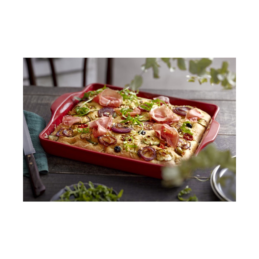 Emile Henry Focaccia Bread Baker Burgundy Burgundy
