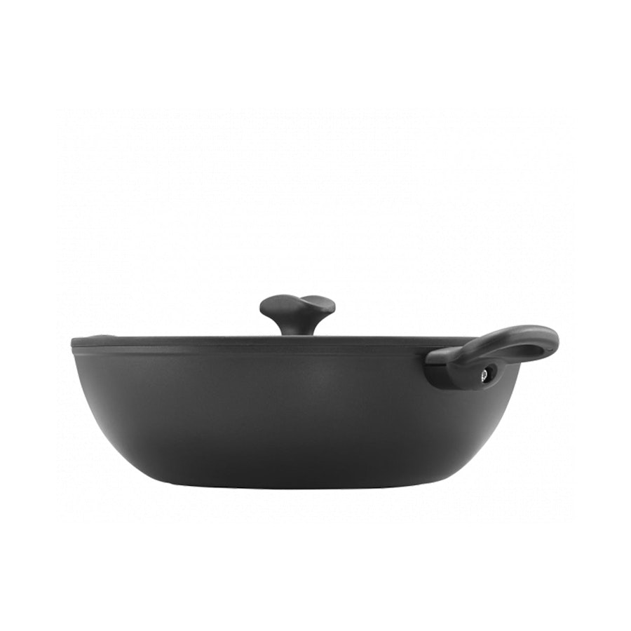 Essteele Per Domani 30cm Covered Wok Black Black