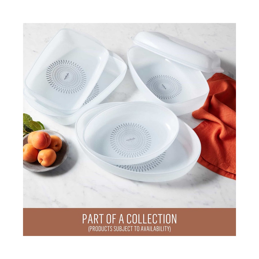 Essteele Glass Ceramic Nonstick 1.9L Medium Oval Dish White White