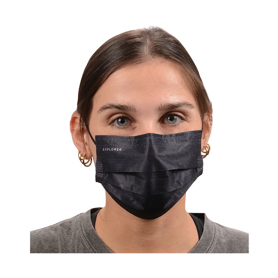 Explorer Disposable Face Mask - Set of 20 Black Black