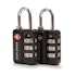 Explorer TSA 3-Dial Combination Lock - 2 Pack Black