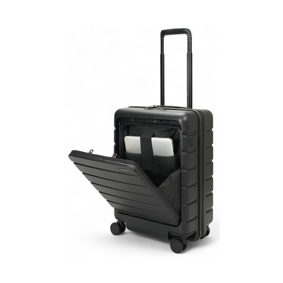 Explorer Arlo Pro 52cm Front Access Hardside Carry-On Suitcase Black Black