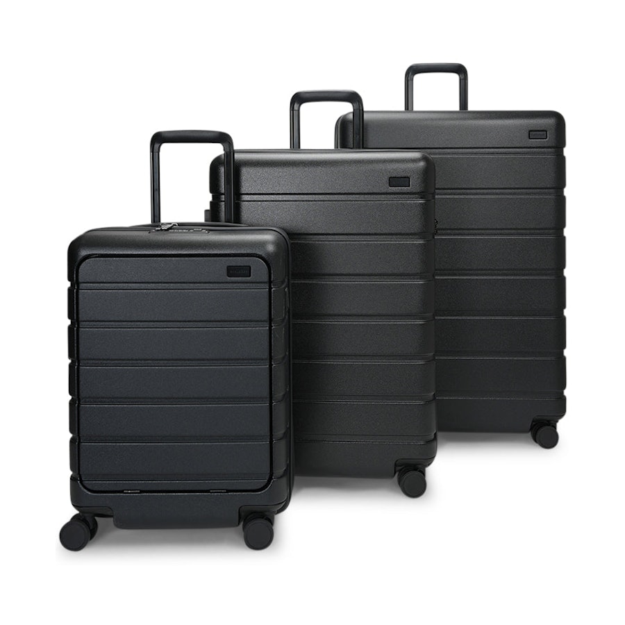 Explorer Arlo Pro 52cm Front Access, 65cm & 75cm Hardside Luggage Set Black Black