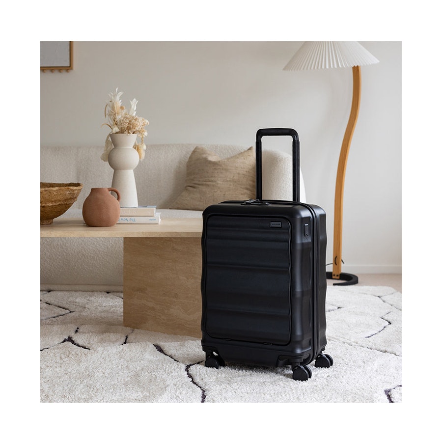 Explorer Luna-Air 55cm Front Access Hardside Carry-On Suitcase Black Black