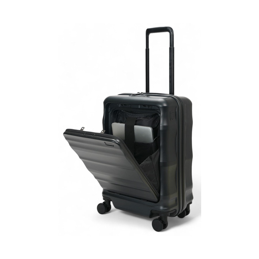 Explorer Luna-Air 55cm Front Access Hardside Carry-On Suitcase Black Black