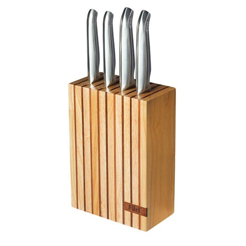 Furi Pro Knife Block 5 Piece Block Wood