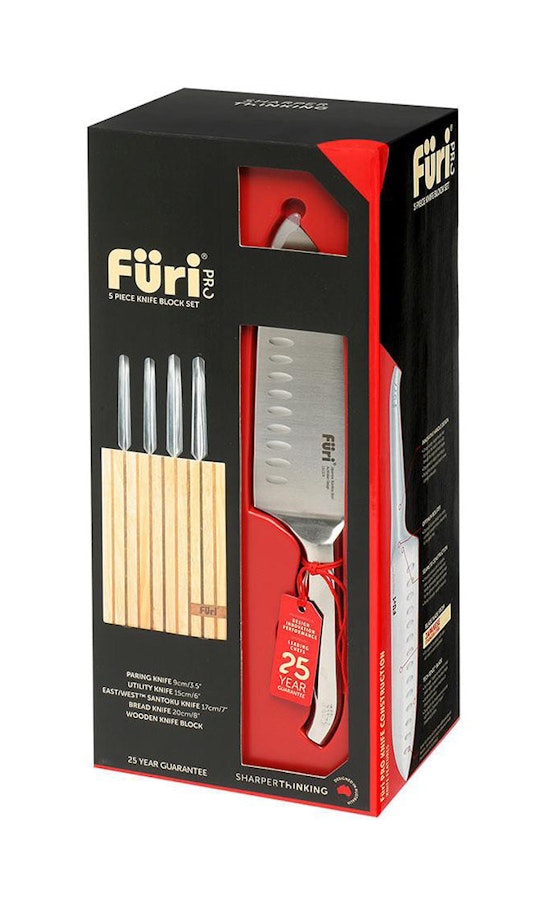 Furi Pro Knife Block 5 Piece Block Wood Wood