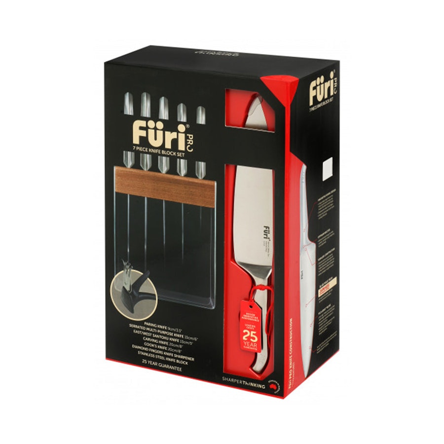 Furi Pro 7 Piece Stainless Steel Knife Block Stainless Steel Stainless Steel