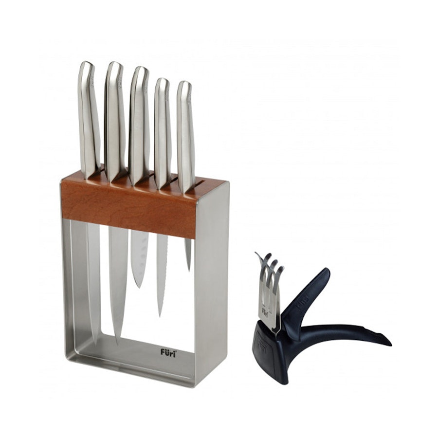 Furi Pro 7 Piece Stainless Steel Knife Block Stainless Steel Stainless Steel