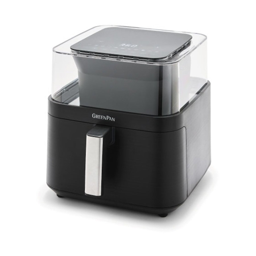 GreenPan Bistro Air Fryer with See-Thru Lid 6.6L Black Black