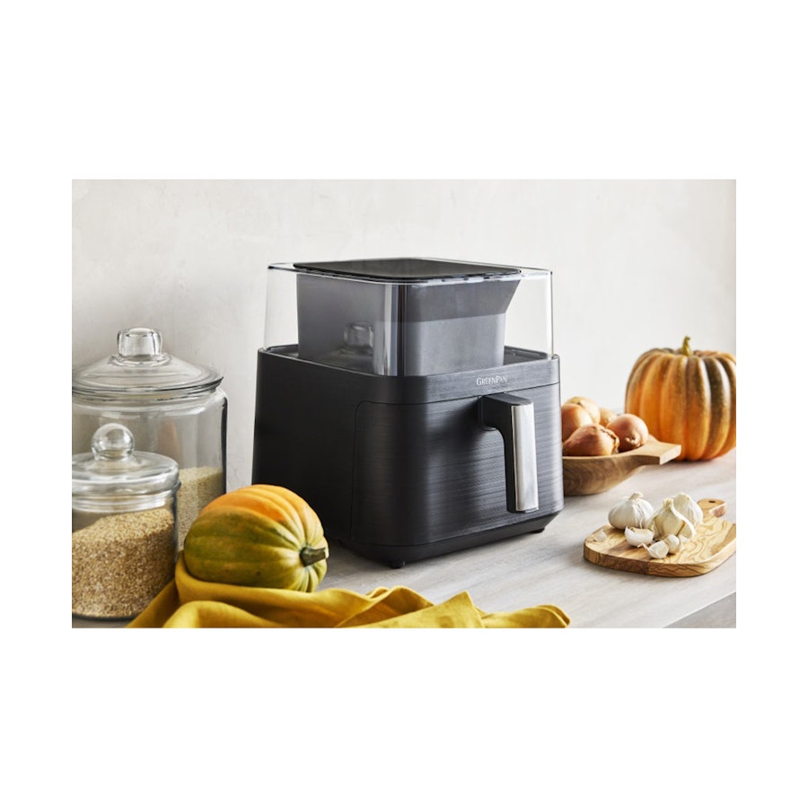 GreenPan Bistro Air Fryer with See-Thru Lid 6.6L Black Black