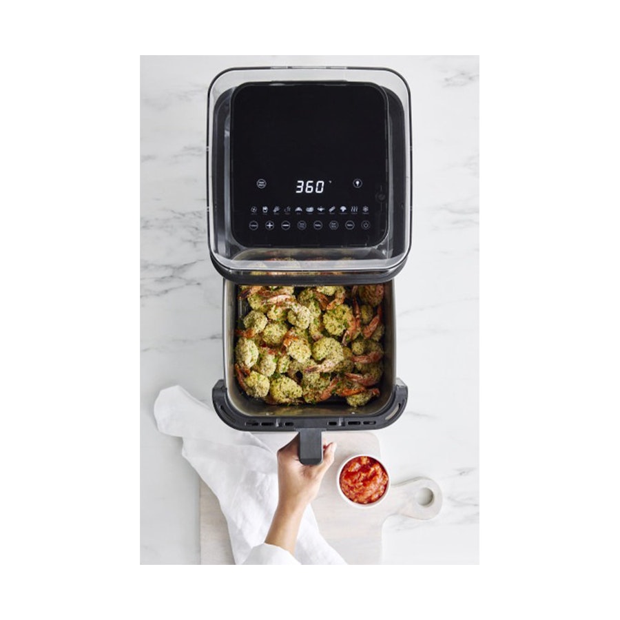 GreenPan Bistro Air Fryer with See-Thru Lid 6.6L Black Black