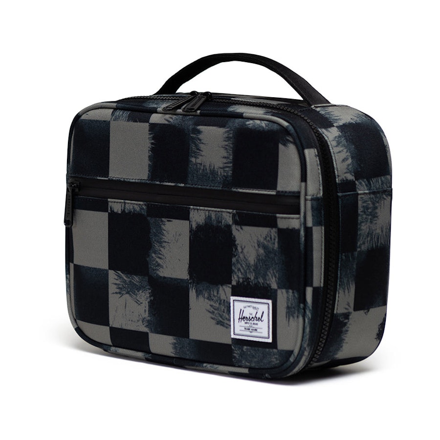 Herschel Pop Quiz Lunchbox Black Stencil Checker Black Stencil Checker