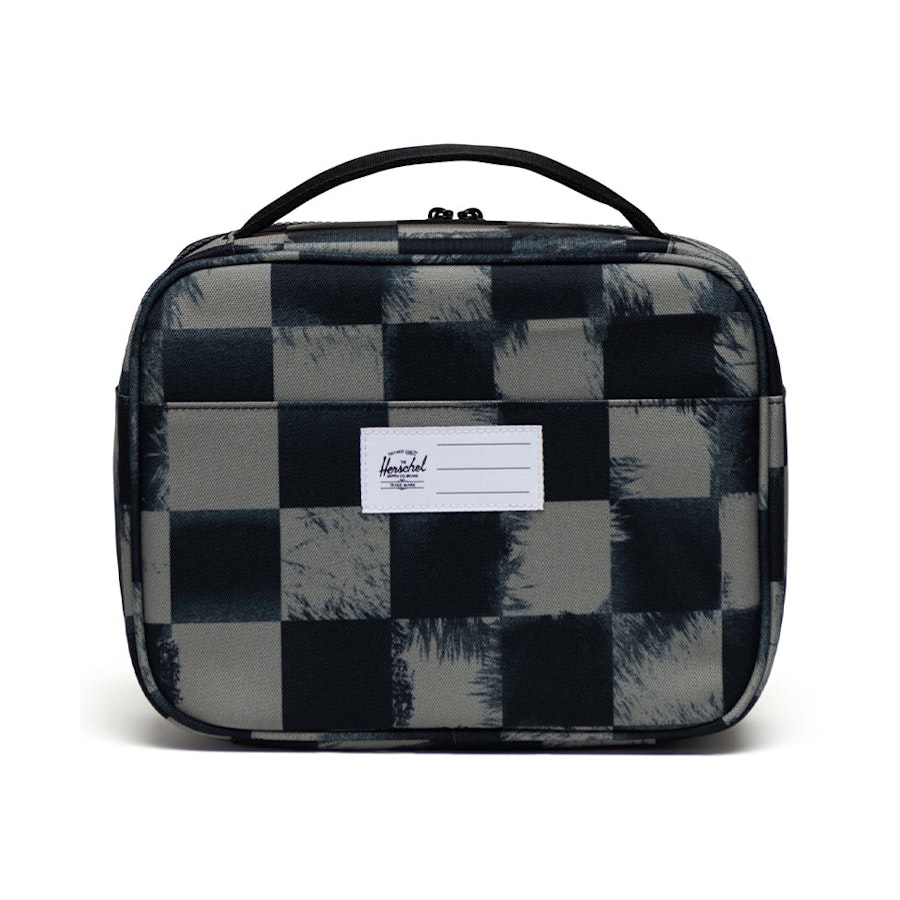 Herschel Pop Quiz Lunchbox Black Stencil Checker Black Stencil Checker