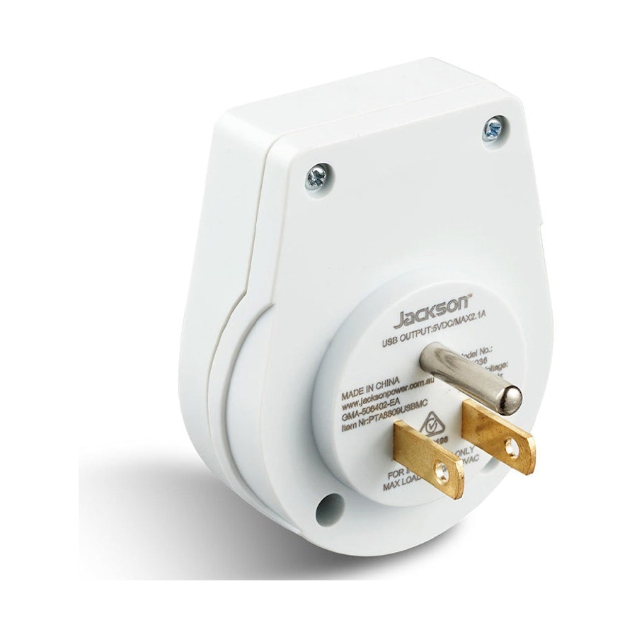Jackson Outbound Slim Travel Adapter - USA White White