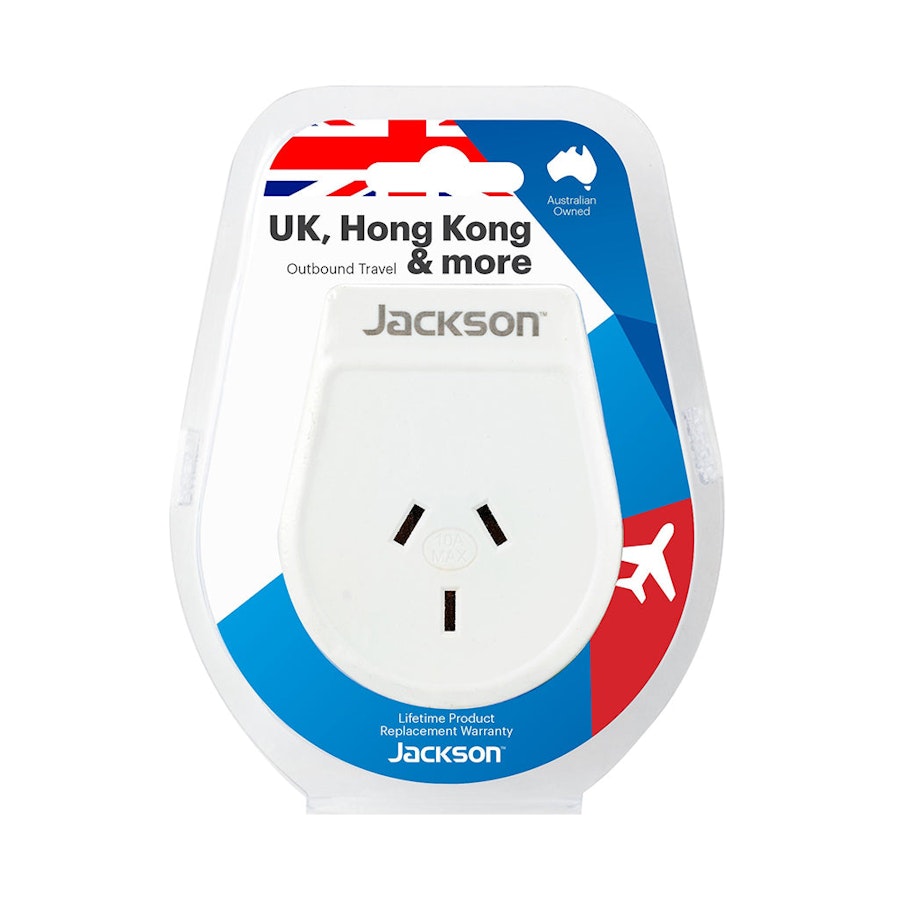 Jackson Outbound Slim Travel Adapter - UK & Hong Kong White White