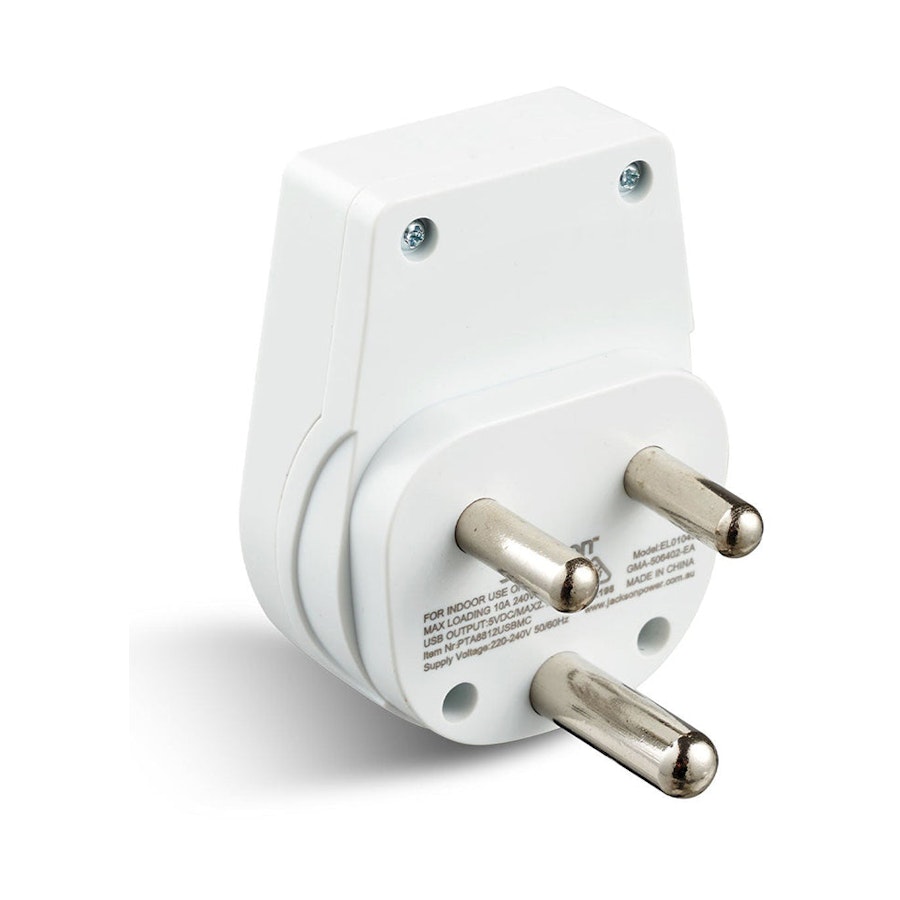 Jackson Outbound Slim Travel Adapter - South Africa White White