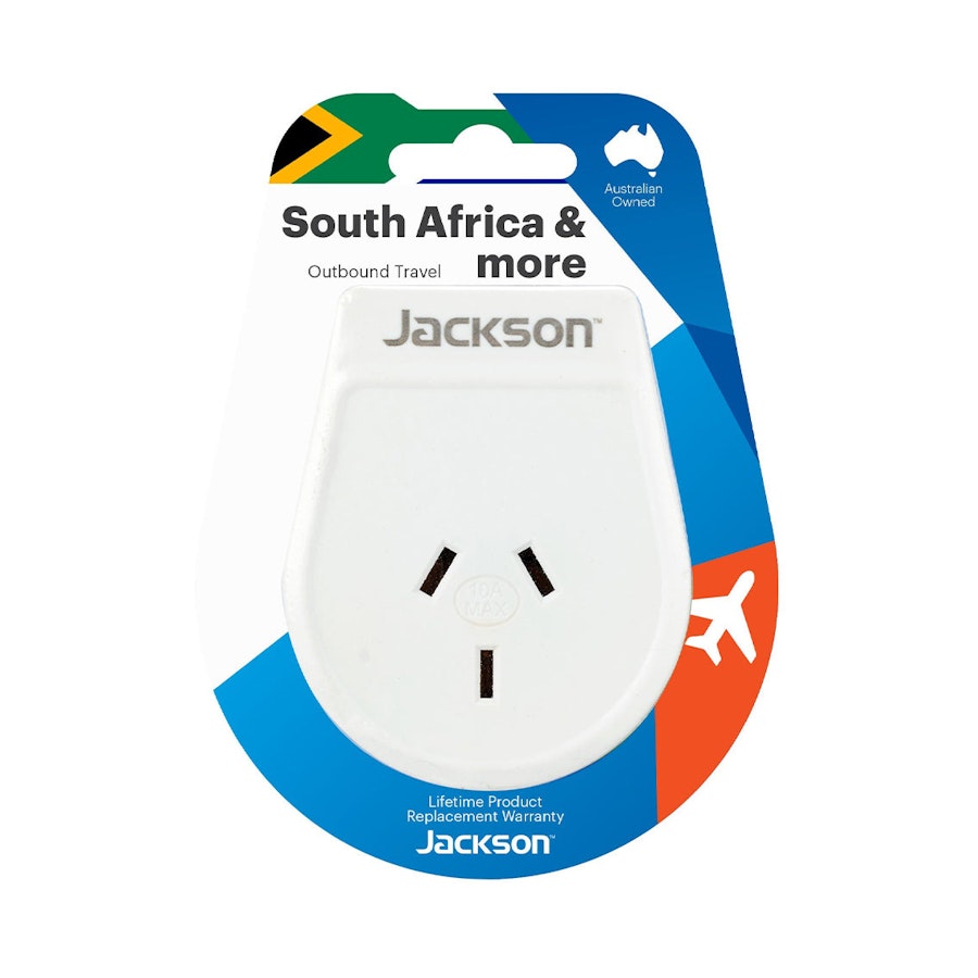 Jackson Outbound Slim Travel Adapter - South Africa White White