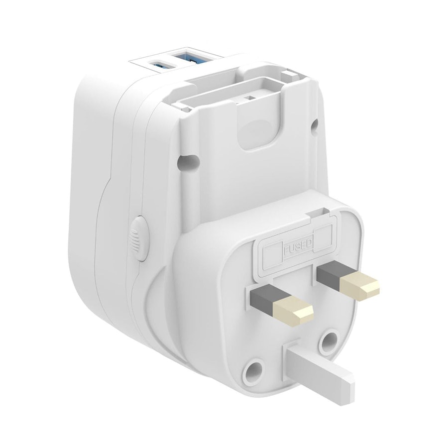 Jackson Outbound World USB-C, USB-A Travel Adaptor White White