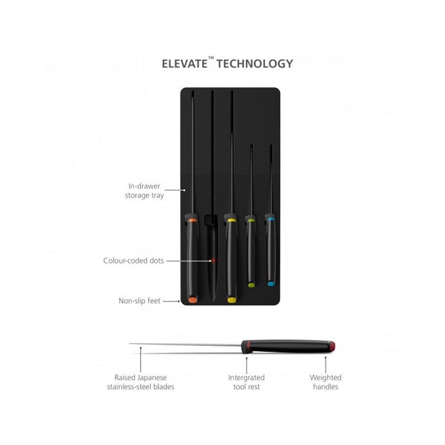 Joseph Joseph Elevate Store 5-Piece Knife Set Multi Coloured Multi Coloured