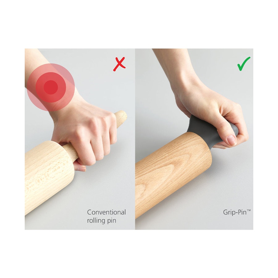 Joseph Joseph Grip-Pin Ergonomic Rolling Pin Wood Wood