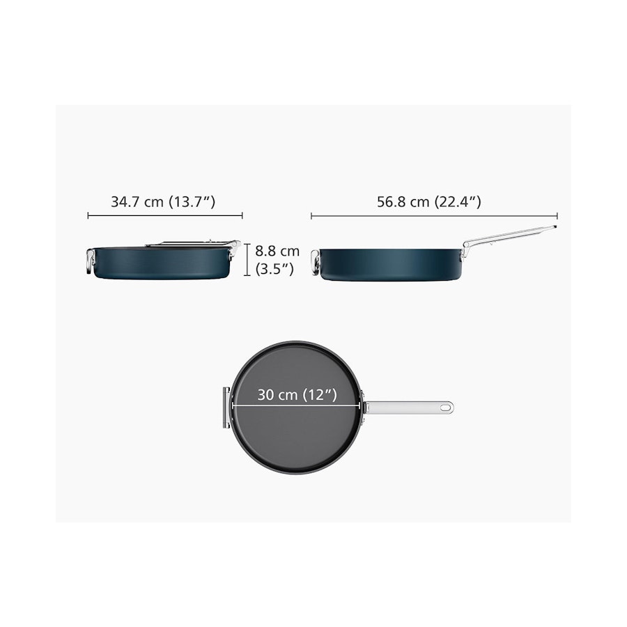 Joseph Joseph Space 19cm Non-Stick Saucepan & Lid Midnight Blue Midnight Blue
