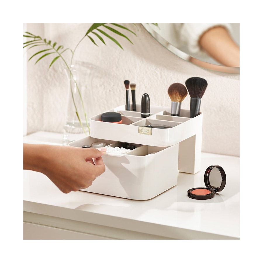 Joseph Joseph Viva Cosmetic Organiser with Drawer Cream Cream