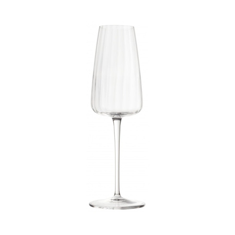 Luigi Bormioli Optica 210ml Champagne Flute Gift Set of 4 Clear Clear
