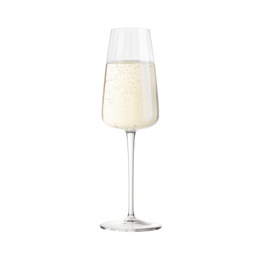 Luigi Bormioli Optica 210ml Champagne Flute Gift Set of 4 Clear Clear