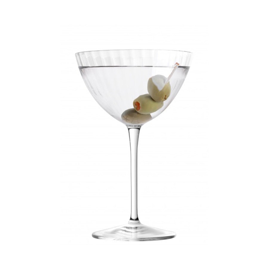Luigi Bormioli Optica 220ml Martini Glass Gift Set of 4 Clear Clear