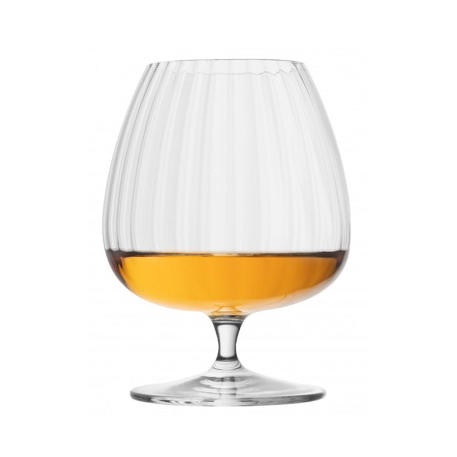 Luigi Bormioli Optica 465ml Cognac Glass Gift Set of 4 Clear Clear
