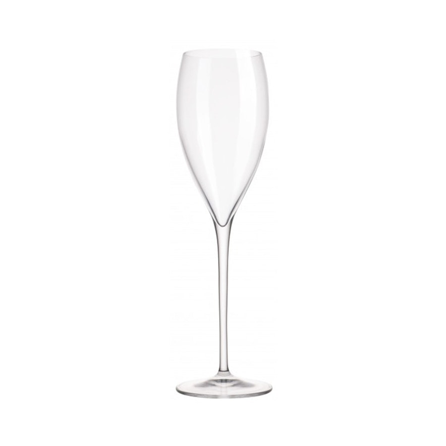 Luigi Bormioli Magnifico 320ml Crystal Glass Flute Gift Set of 4 Clear Clear
