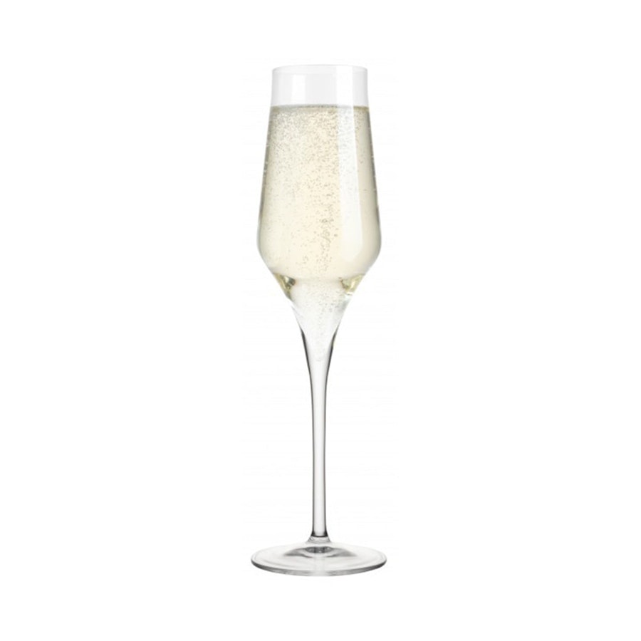 Luigi Bormioli Supremo 240ml Crystal Glass Wine Flute Set of 6 Clear Clear
