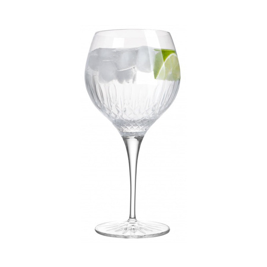 Luigi Bormioli Diamente 650ml Crystal Gin Glass Gift Set of 4 Clear Clear