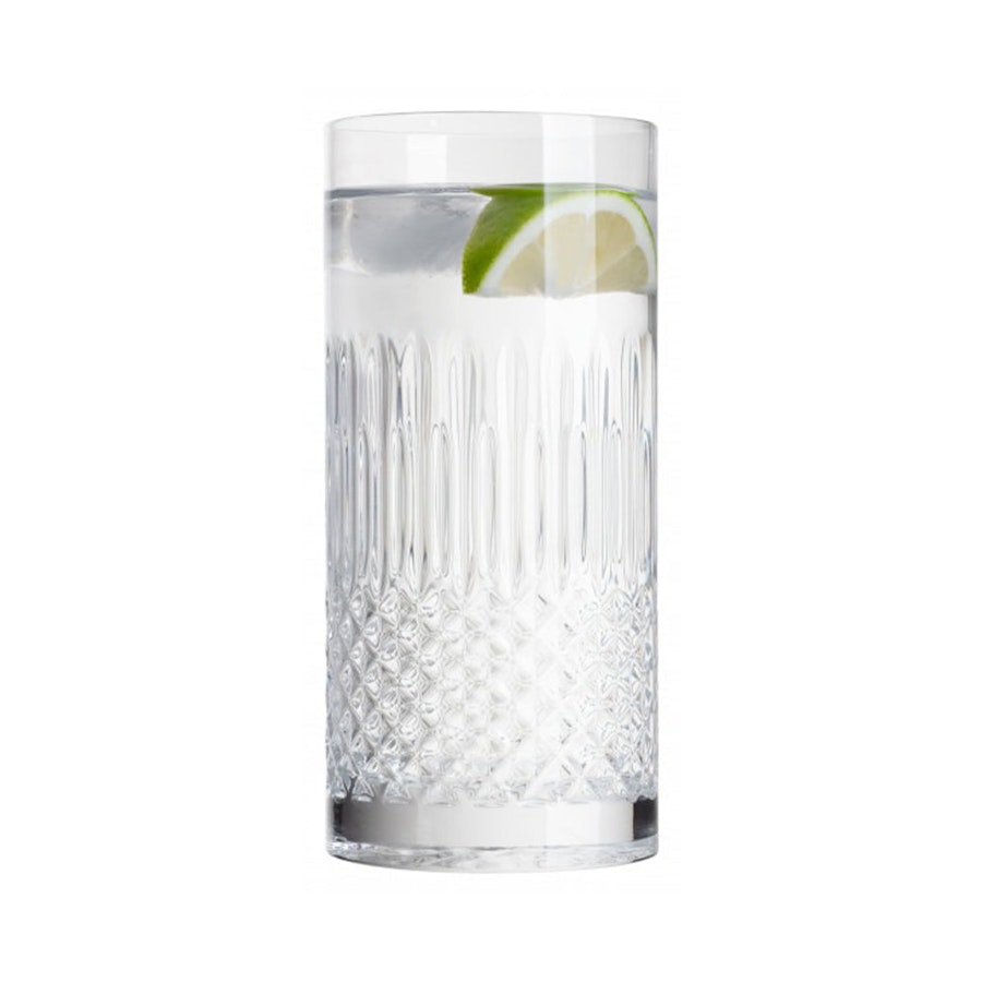 Luigi Bormioli Diamante 480ml Beverage Glass Tumbler Gift Box of 4 Clear Clear