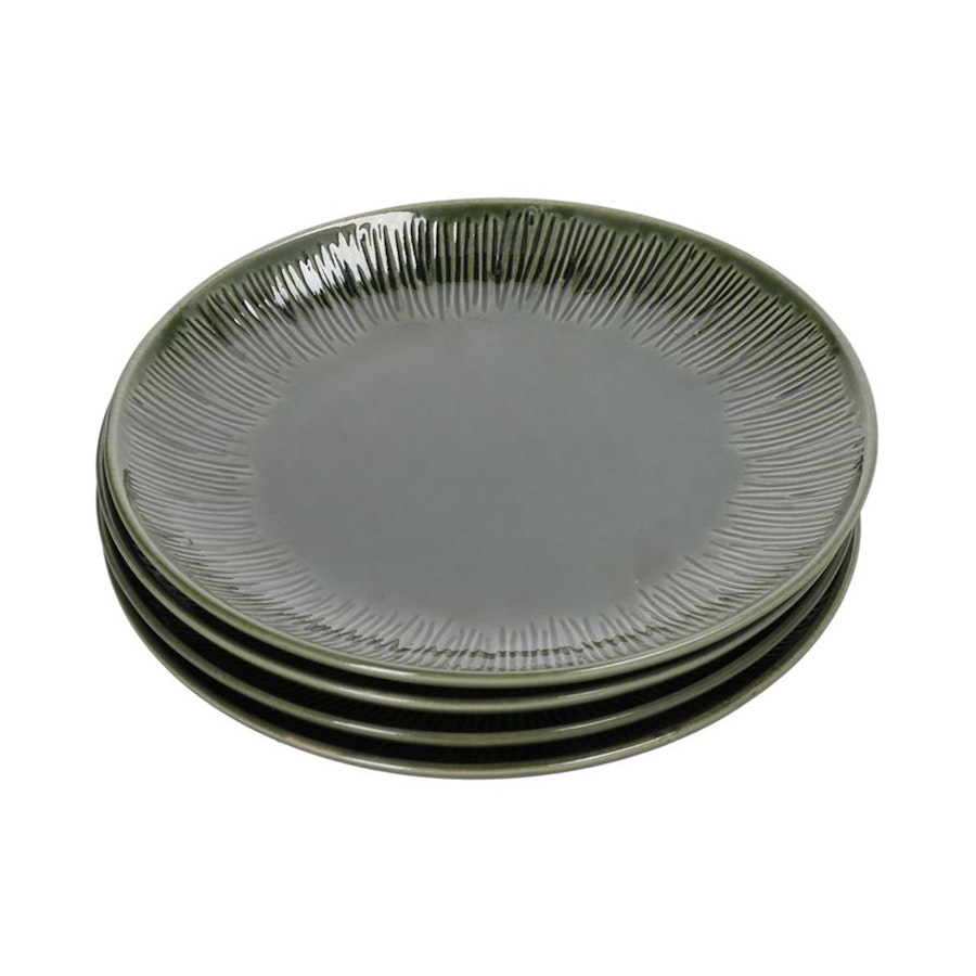 Mikasa Jardin 12-Piece Stoneware Dinner Set Green Green