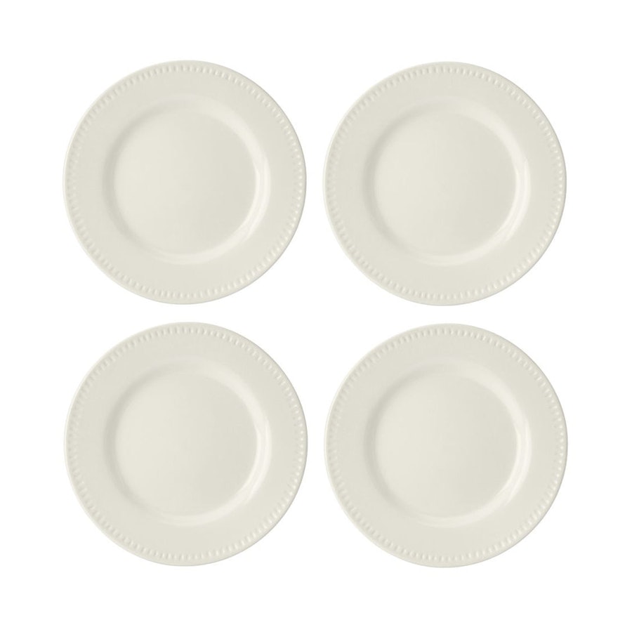 Mikasa Cranborne 12-Piece Stoneware Dinner Set Cream Cream