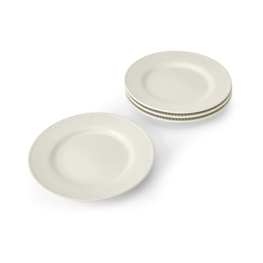 Mikasa Cranborne 21cm Stoneware Side Plates (Set of 4) Cream Cream