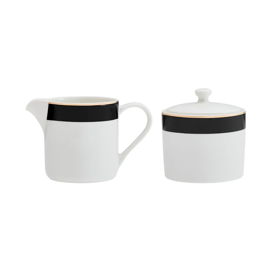 Mikasa Luxe Deco China Sugar Pot & Creamer Set White White