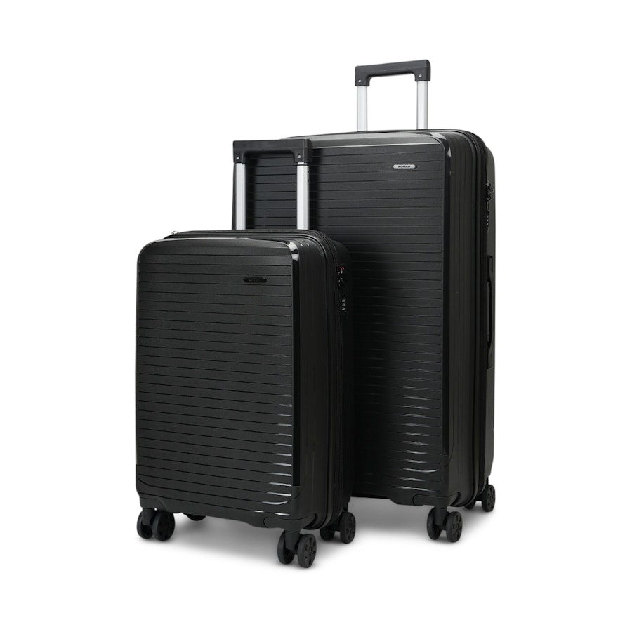 Nomad Venture 56cm & 75cm Hardside Luggage Set Black Black
