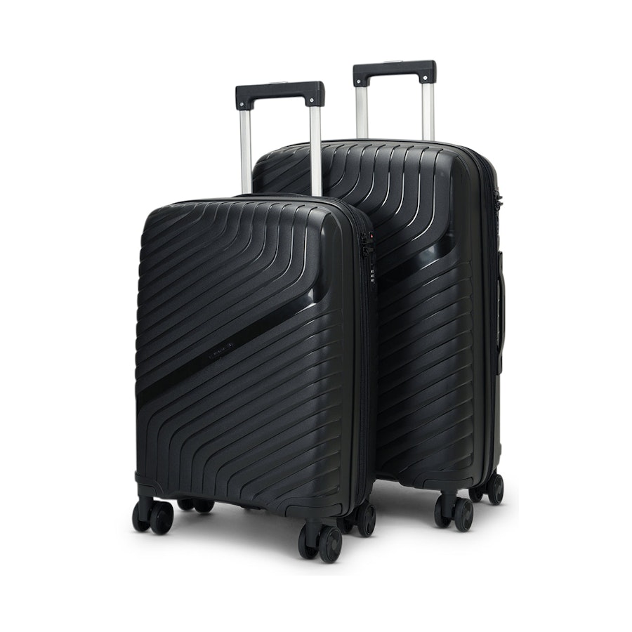 Nomad Journey 56cm & 66cm Hardside Luggage Set Black Black