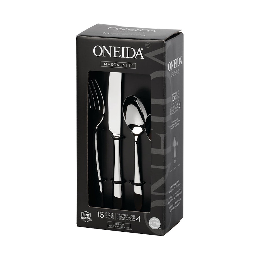 Oneida Mascagni II 16 Piece Cutlery Set Stainless Steel Stainless Steel