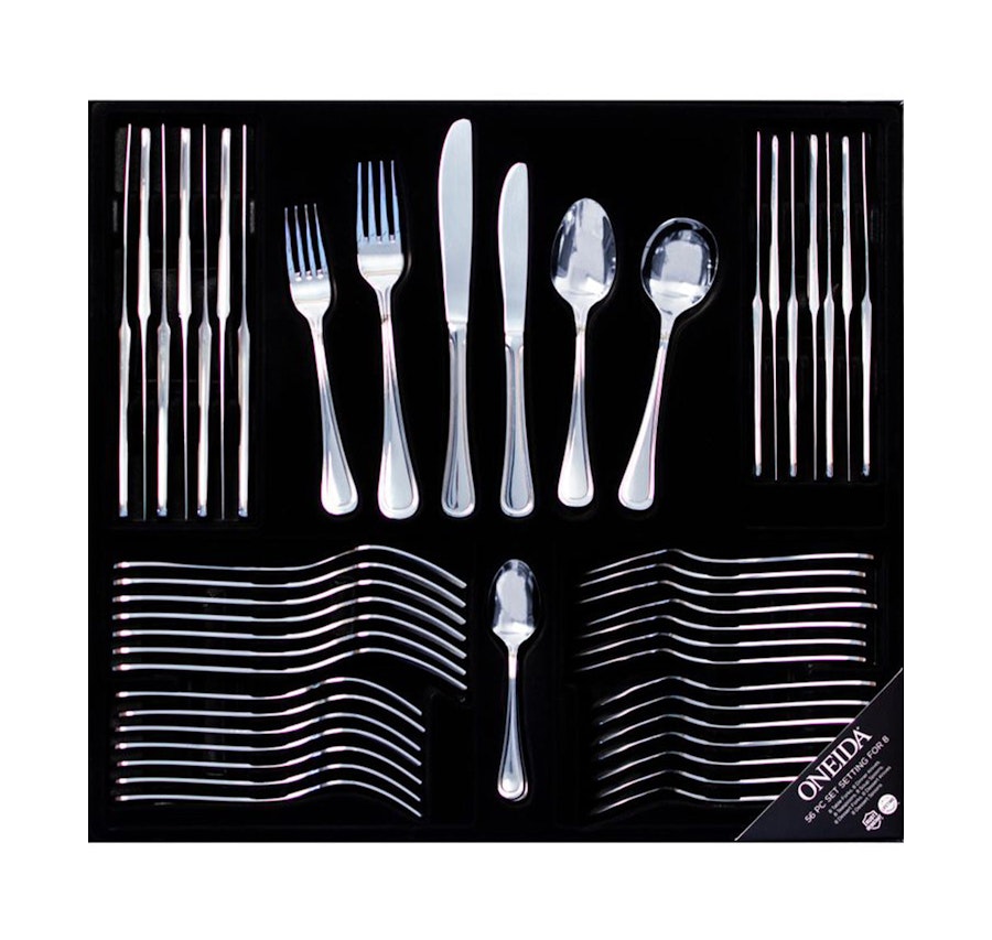 Oneida Barcelona 56 Piece Cutlery Set Stainless Steel Stainless Steel