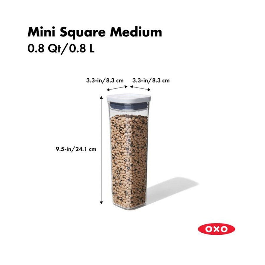 OXO Good Grips POP 0.8L Mini Square Medium Container Clear Clear
