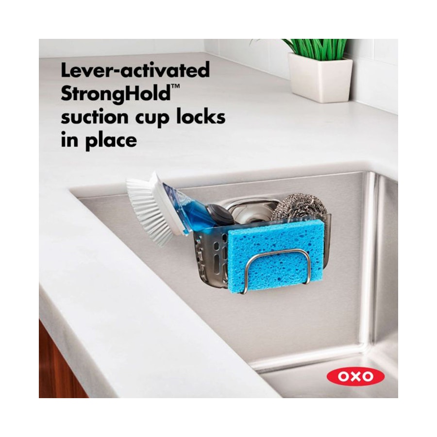 OXO Good Grips StrongHold Suction Sink Caddy Silver Silver