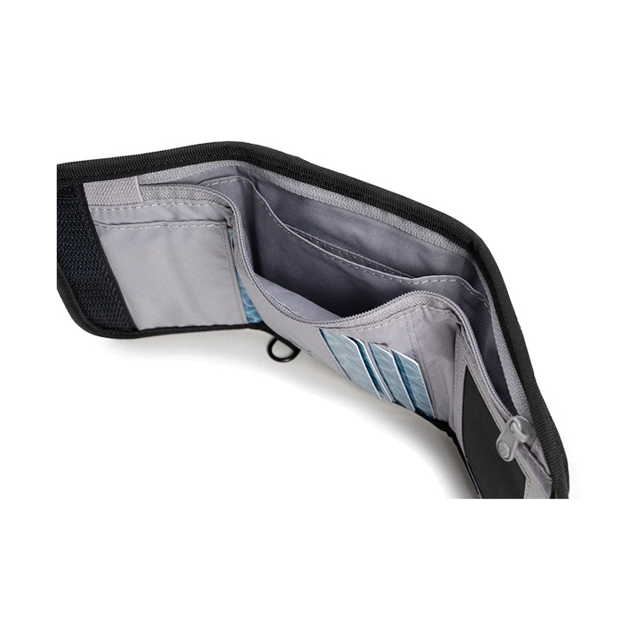 Pacsafe RFIDsafe V125 Anti-Theft RFID Blocking Tri-Fold Wallet Black Black